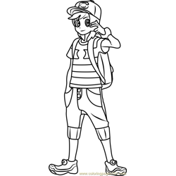 Hero Pokemon Sun and Moon Free Coloring Page for Kids