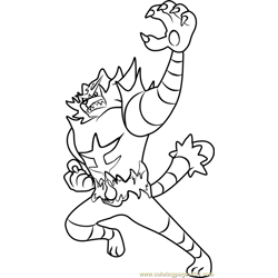 Incineroar Pokemon Sun and Moon Free Coloring Page for Kids
