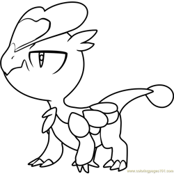 Jangmo-o Pokemon Sun and Moon Free Coloring Page for Kids