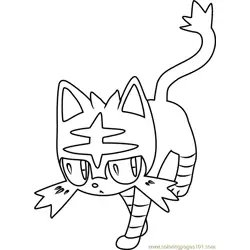 Litten Pokemon Sun and Moon Free Coloring Page for Kids