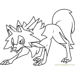 Lycanroc - Midday Form Pokemon Sun and Moon Free Coloring Page for Kids