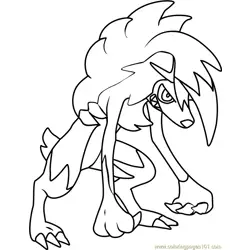 Lycanroc - Midnight Form Pokemon Sun and Moon Free Coloring Page for Kids