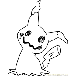 Mimikyu Pokemon Sun and Moon Free Coloring Page for Kids
