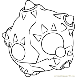 Minior Pokemon Sun and Moon Free Coloring Page for Kids