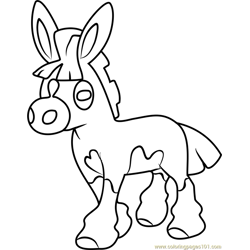 Mudbray Pokemon Sun and Moon Free Coloring Page for Kids