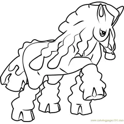 Mudsdale Pokemon Sun and Moon Free Coloring Page for Kids