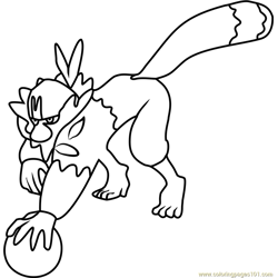 Passimian Pokemon Sun and Moon Free Coloring Page for Kids