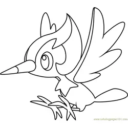 Pikipek Pokemon Sun and Moon Free Coloring Page for Kids