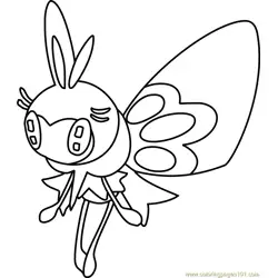 Ribombee Pokemon Sun and Moon Free Coloring Page for Kids