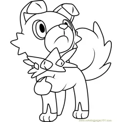 Rockruff Pokemon Sun and Moon Free Coloring Page for Kids