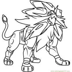 Solgaleo Pokemon Sun and Moon Free Coloring Page for Kids
