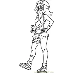 Team Skull Grunt - Female Pokemon Sun and Moon Free Coloring Page for Kids