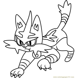 Torracat Pokemon Sun and Moon Free Coloring Page for Kids