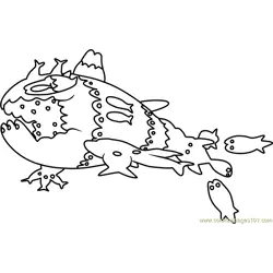 Wishiwashi School Form Pokemon Sun and Moon Free Coloring Page for Kids