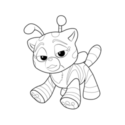 Cat Bee Poppy Playtime Free Coloring Page for Kids