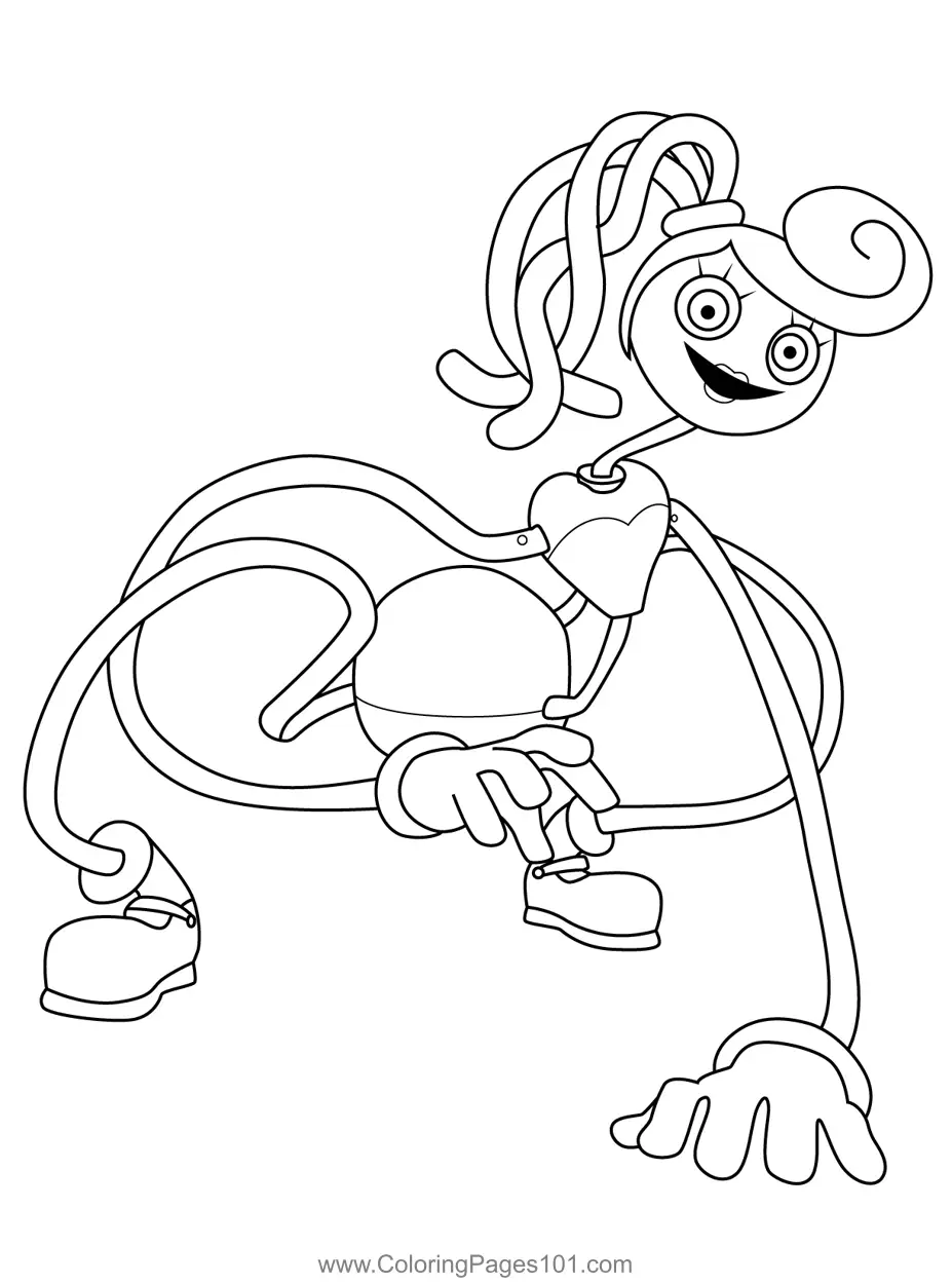 Mommy Long Legs Poppy Playtime Coloring Page for Kids - Free Poppy