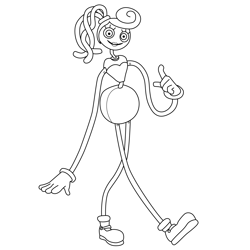 Mommy Long Legs Standing Poppy Playtime Free Coloring Page for Kids