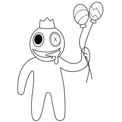 Blue Holding Balloons Rainbow Friends Roblox Free Coloring Page for Kids