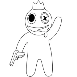 Blue Holding Gun Rainbow Friends Roblox