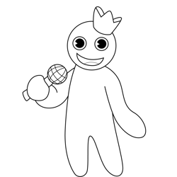 Blue Singing Rainbow Friends Roblox Free Coloring Page for Kids