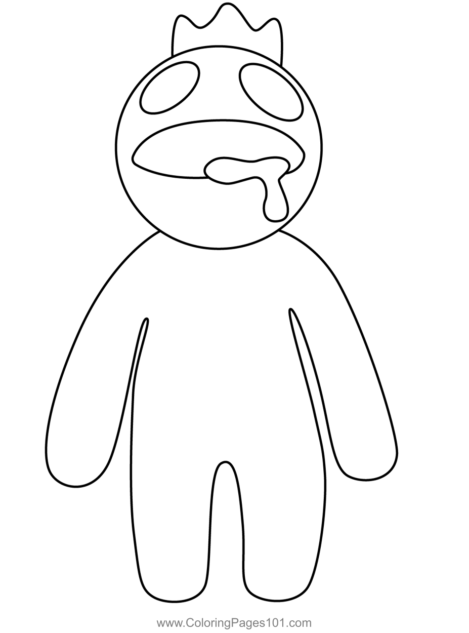 Blue Walking Rainbow Friends Roblox Coloring Page for Kids Free