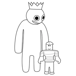 Blue's First Friend Standing Rainbow Friends Roblox Free Coloring Page for Kids