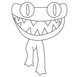 Cyan Attacking Rainbow Friends Free Coloring Page for Kids