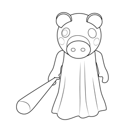 Piggy Stunned Roblox Free Coloring Page for Kids