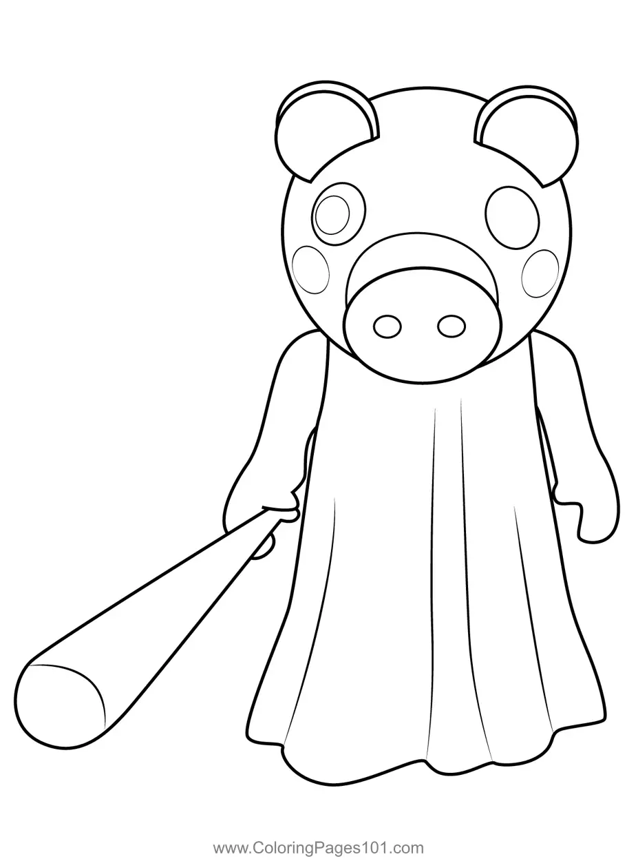Piggy Stunned Roblox Coloring Page For Kids Free Roblox Printable 