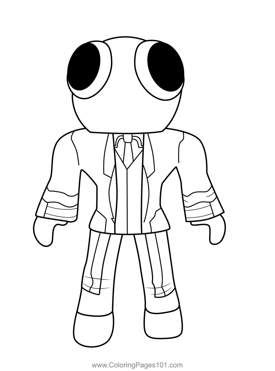 Red Rainbow Friends Roblox Coloring Page for Kids - Free Roblox