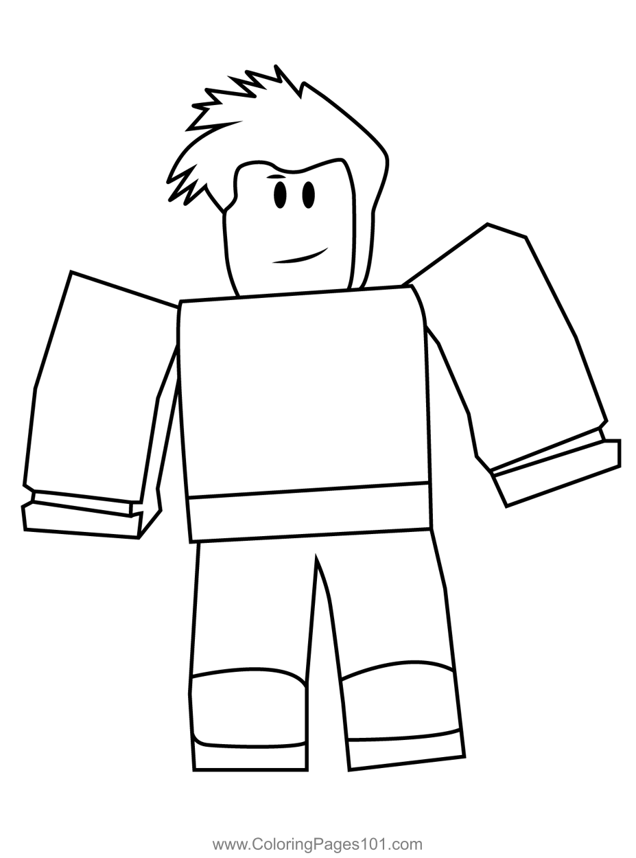 Roblox Character Coloring Page for Kids   Free Roblox Printable ...
