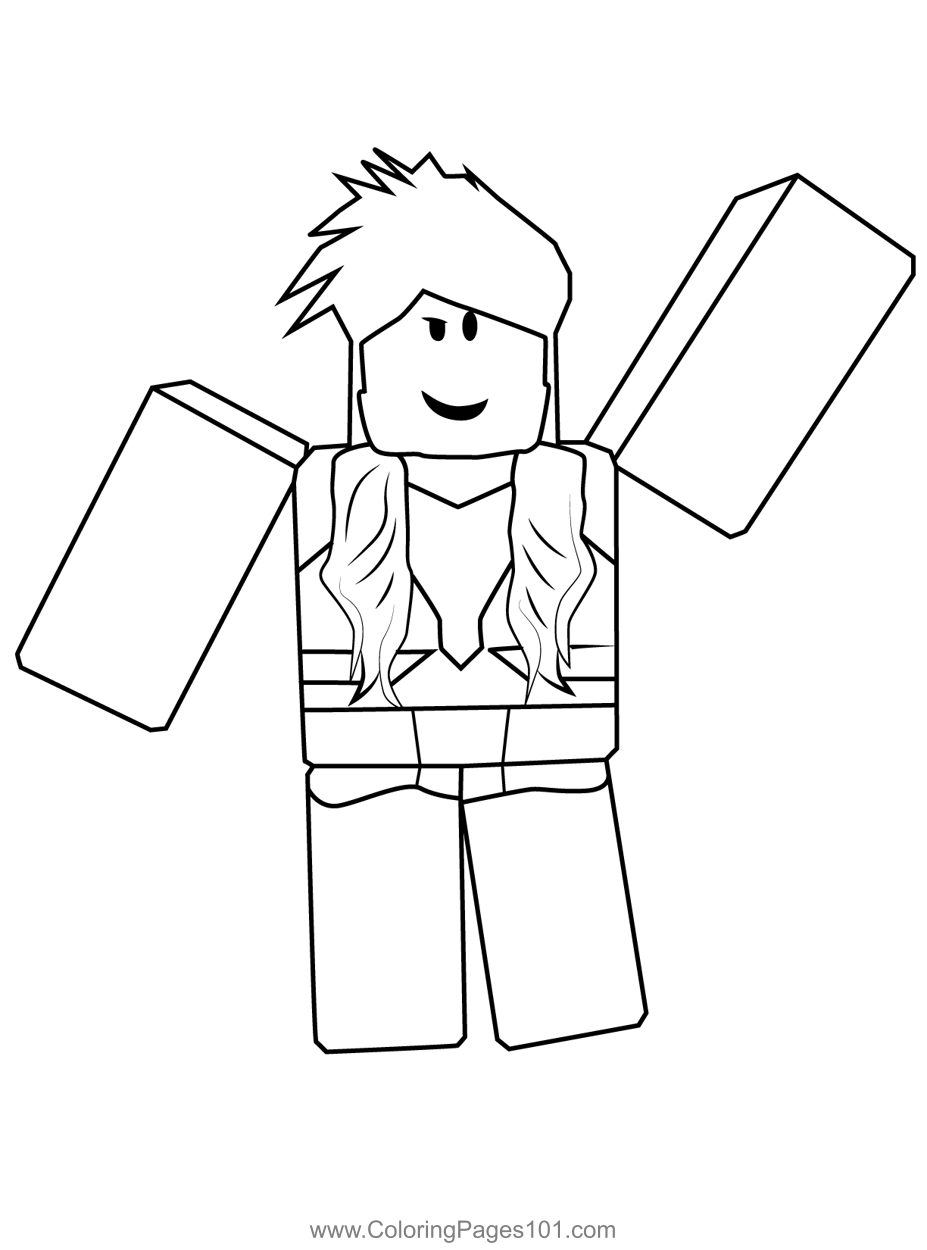 Roblox Girl Coloring Page for Kids   Free Roblox Printable ...