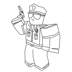 Roblox Police Free Coloring Page for Kids