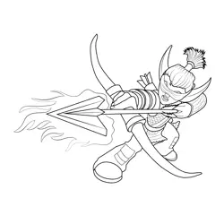 Flameslinger Skylanders Spyros Adventure Free Coloring Page for Kids