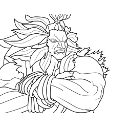Akuma Street Fighter Free Coloring Page for Kids