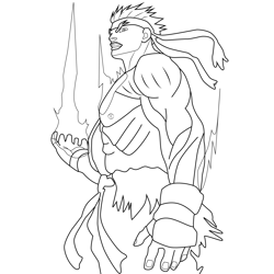Evil Ryu Street Fighter Free Coloring Page for Kids