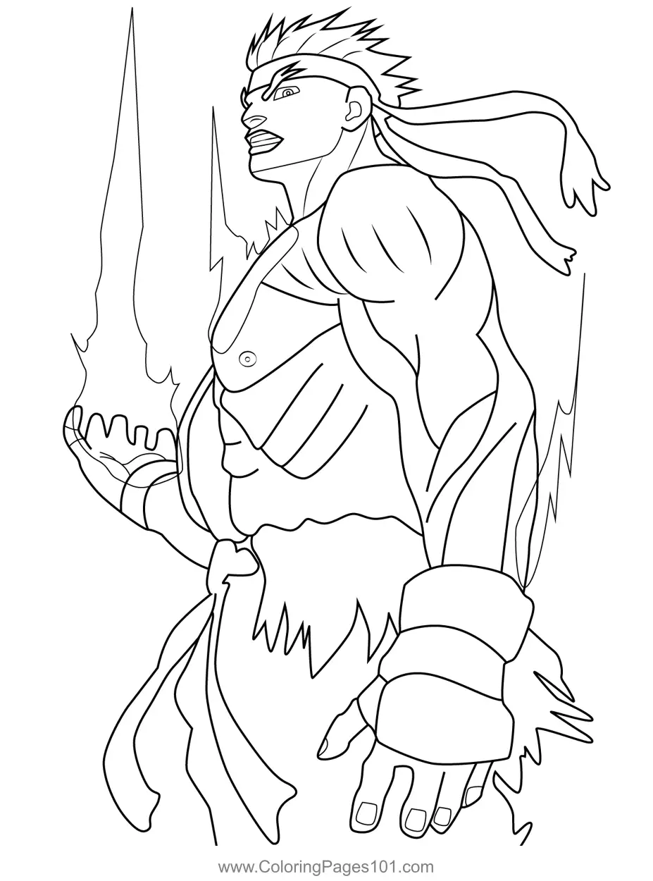 Evil Ryu Street Fighter Coloring Page for Kids - Free Street Fighter ...