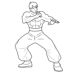Fei Long Street Fighter Free Coloring Page for Kids