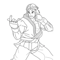 Ken Masters Street Fighter Free Coloring Page for Kids