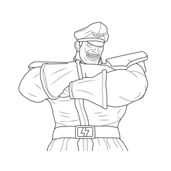 M. Bison Street Fighter Free Coloring Page for Kids