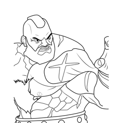Zangief Street Fighter Free Coloring Page for Kids