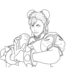 chun li street fighter Free Coloring Page for Kids
