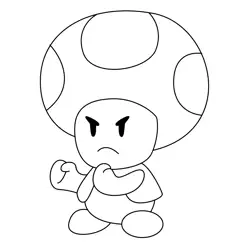 Action Toad Free Coloring Page for Kids