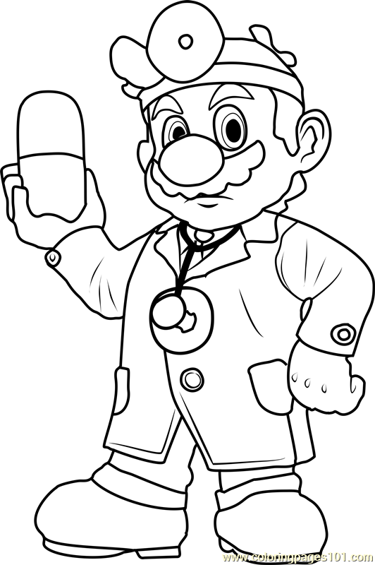 Dr Mario Coloring Page For Kids Free Super Mario Printable Coloring Pages Online For Kids Coloringpages101 Com Coloring Pages For Kids