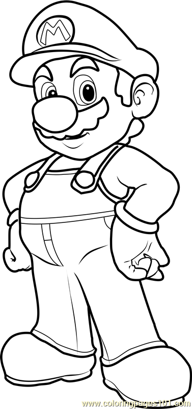 Mario Coloring Page for Kids - Free Super Mario Printable Coloring