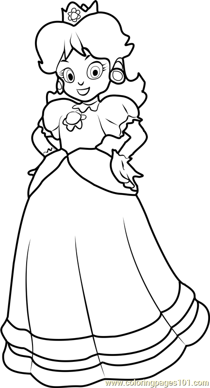 Super Mario Princess Daisy Coloring Pages - Coloring Pages Princess