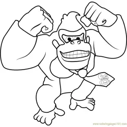 Donkey Kong Free Coloring Page for Kids