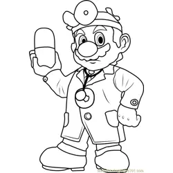 Dr Mario Free Coloring Page for Kids