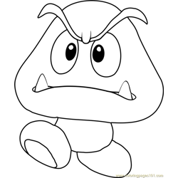 Goomba Free Coloring Page for Kids