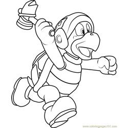 Hammer Bro Free Coloring Page for Kids